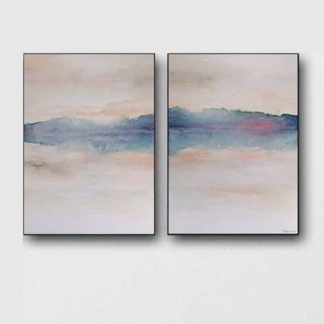 Pejzaż-dwie prace akwarelą