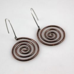 Spiralne - miedziane kolczyki / klipsy (2408-03)