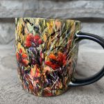Porcelanowy kubek ręcznie malowany Czerwone maki - 