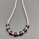 Naszyjnik Fioletowe Szklane Korale - 