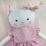 Kotek Lena przytulanka w sukience róż retro  - 