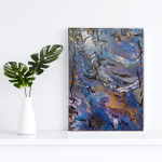 Ręcznie malowany pouring struktura 40 x 50 cm - Przykład aranżacji