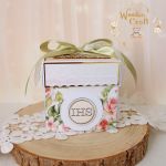 Exploding box komunijny pamiątka "RoseWine" - 