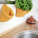 Szydełkowy kosz , wiszący ze sznurka,różne rozmiary. - 