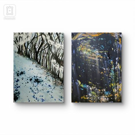 Kompozycja 2 zimowa na płótnie,  70x50x1cm 