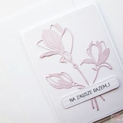 Kartka NA ŚLUB - jasnoróżowe kwiaty