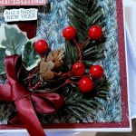Kartka świąteczna z sztuczna gałązką merry christmas - b