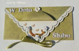 Kopertówka z okazji ślubu ' motyle i bursztyn'