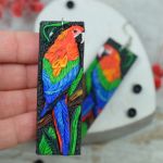 Duże, kolorowe kolczyki - papuga ara - kolorowe kolczyki papugi