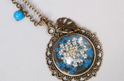 Kwiaty w żywicy NASZYJNIK blue