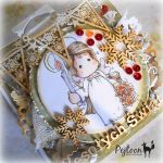 Śnieżynka - Kartka Świąteczna Hand Made - 