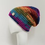 Gruba czapka beanie smerf kolorowa szydełkowa 8 - ciepła czapka