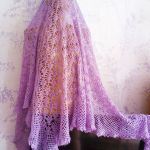 Duża fioletowa CHUSTA narzutka - chusta crochet shawl