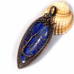 Lapis lazuli, amulet drzewko szczęścia  - miedziany wisiorek z lapisem