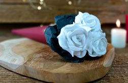 Bukiet róż z filcu - biały