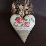 Serce Angielskie róże i len - 