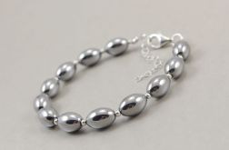 Hematyt i srebro - bransoletka