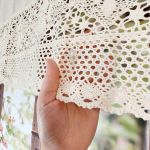 Zazdrostka boho do kuchni lambrekin z koronkii dziergane SHABBY 150/60cm - 