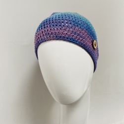 Czapka przejściowa cienka beanie smerf bawełna 36