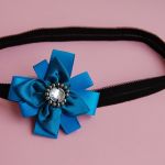 Opaska niemowlęca - "Elegancja w turkusie" - 