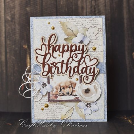 Happy birthday - urodzinowa kartka z pieskiem