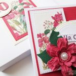 Kartka URODZINOWA - z czerwonym kwiatem - Kartka na urodziny z dużym kwiatem