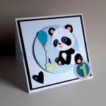 Kartka na Roczek dla dziewczynki miś panda - 