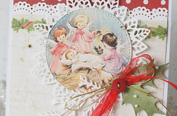 Kartka świąteczna religijna z aniołkami v.4