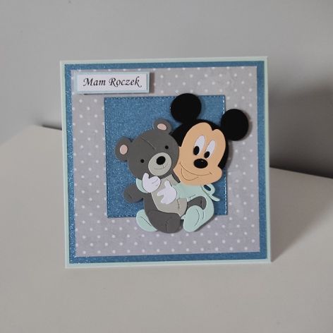 Kartka na roczek Myszka Miki 2