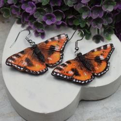 Kolczyki motyle - pomarańczowe
