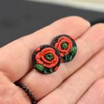 Małe kolczyki sztyfty "czerwony mak" - kolczyki sztyfty czerwone maki