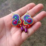 Kolczyki sutasz Tęczowe Z Jadeitem - 