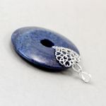 Lapis lazuli z pirytem i srebro - wisior - 