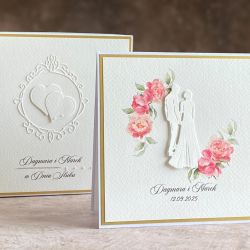 Kartka ślubna z pudełkiem i kopertą, WA26A