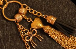 Złoto czarna zawieszka do torebki