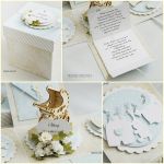 Z wózeczkiem na chrzest (błękit) - 