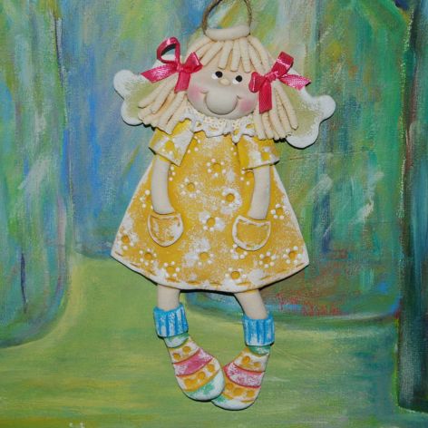 fajny dzień dzisiaj - aniołek z masy solnej, prezent, dekoracja