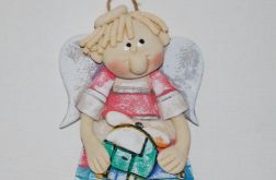 Już lecę - aniołek z masy solnej, prezent, dekoracja