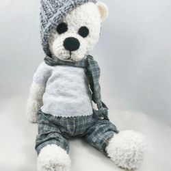 GRZEŚ - szydełkowy miś, personalizacja