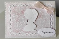 Zaproszenie Komunia Święta ręcznie robione dziewczynka