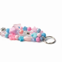 Różowo niebieski pastelowy breloczek