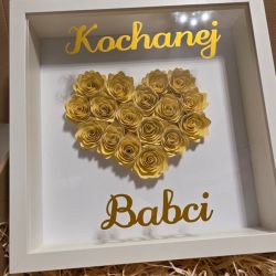 Ręcznie wykonana dekoracja w ramce z sercem pełna personalizacja zaproponuj swoją ramkę