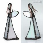 Biały anioł XII - stojący szklany dekor