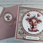 Kartka na walentynki ze świnką, nietypowy napis - Tył koperty z ozdobnym kółeczkiem