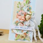 Kwiecista kartka dla Mamy - brzoskwiniowa - brzoskwiniowa