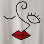 Koszulka ręcznie malowana red lips - T-shirt unisex unikat