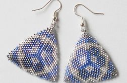 kolczyki trójkąty ręcznie plecione