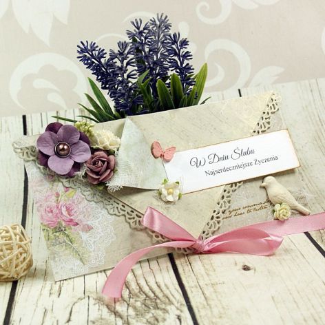 Kartka z okazji ślubu- różanie marzenia