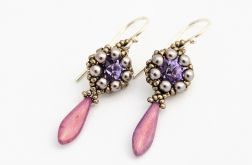 Kolczyki z kryształami Swarovski Violet