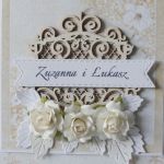 Ślubna elegancja - kartka ślubna w pudełku v4 - ślubna krem4